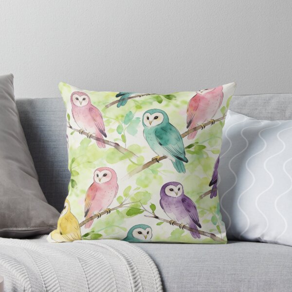 Item preview, Whimsical Pastel Watercolor Barn Owl Pattern designed and sold by Thewissal.
