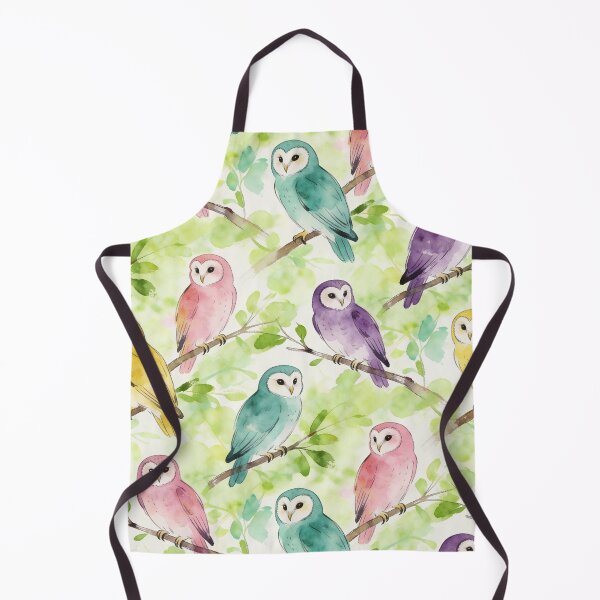 Item preview, Whimsical Pastel Watercolor Barn Owl Pattern designed and sold by wissal.studio.