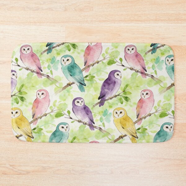 Item preview, Whimsical Pastel Watercolor Barn Owl Pattern designed and sold by wissal.studio.