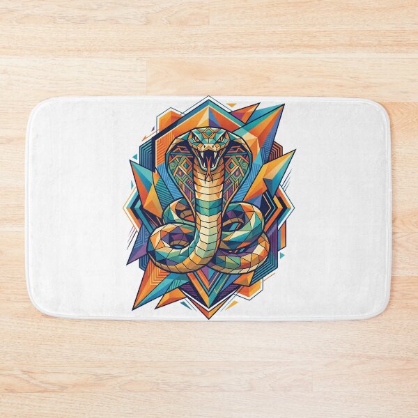 Item preview, Wild Geometric Splash No.6: Geometric King Cobra - Abstract Snake Art Deco Emblem designed and sold by NO BEAVER NO PUNK.