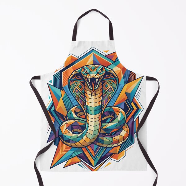 Item preview, Wild Geometric Splash No.6: Geometric King Cobra - Abstract Snake Art Deco Emblem designed and sold by NO BEAVER NO PUNK.