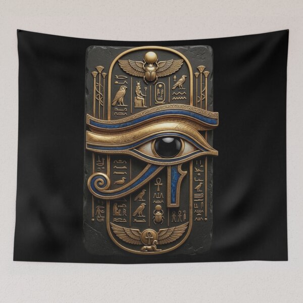 Item preview, Eye of Horus Ancient Egyptian Sacred Protection Symbol Gold Art designed and sold by Queen Cleopatra.
