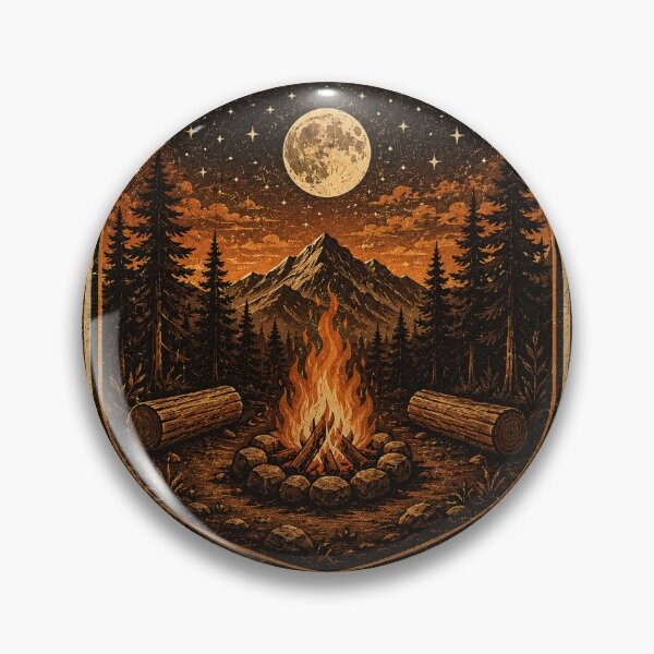 Item preview, Campfire Society – Vintage Outdoor Adventure Badge designed and sold by JustResultsCo.