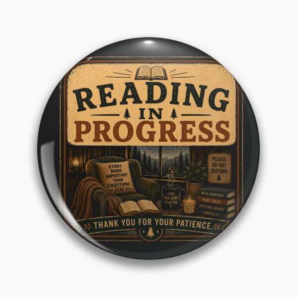 Item preview, Reading In Progress – Retro Book Lover Reading Design designed and sold by MotylekAnia.