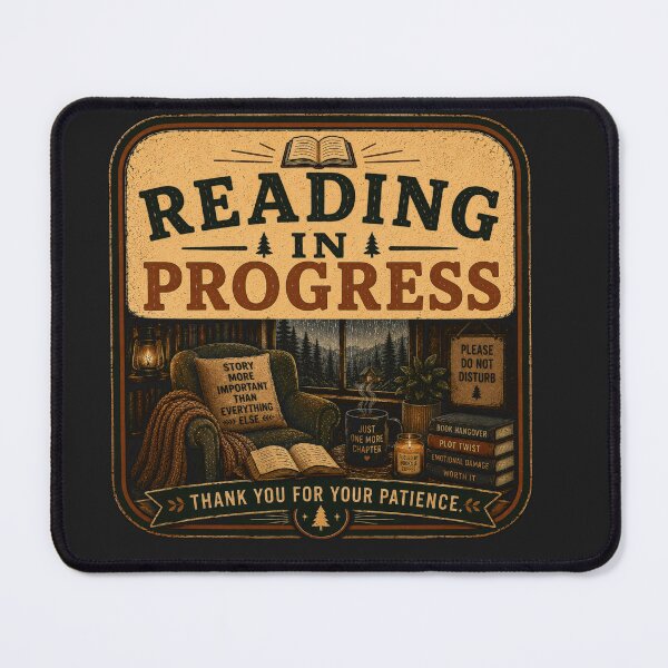 Item preview, Reading In Progress – Retro Book Lover Reading Design designed and sold by MotylekAnia.