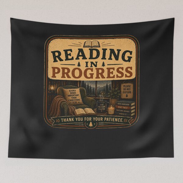 Item preview, Reading In Progress – Retro Book Lover Reading Design designed and sold by MotylekAnia.
