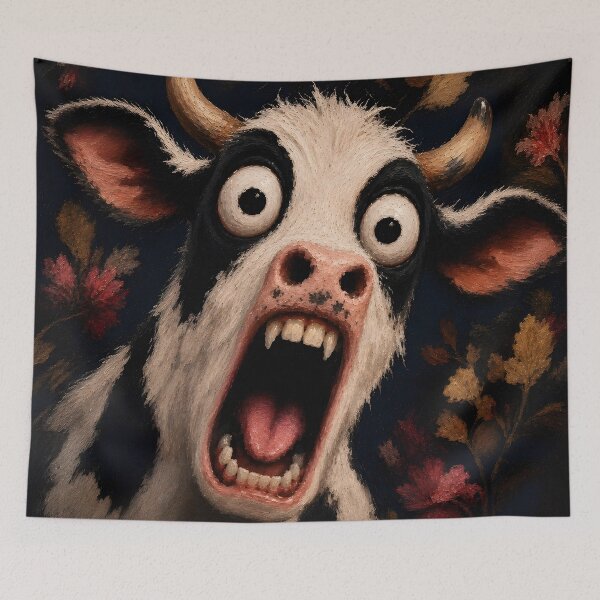 Item preview, Crazy Screaming Cow Horror Art designed and sold by VitSArt.