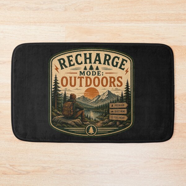 Item preview, Recharge Mode: Outdoors – Retro Hiking Introvert Nature Design. designed and sold by MotylekAnia.