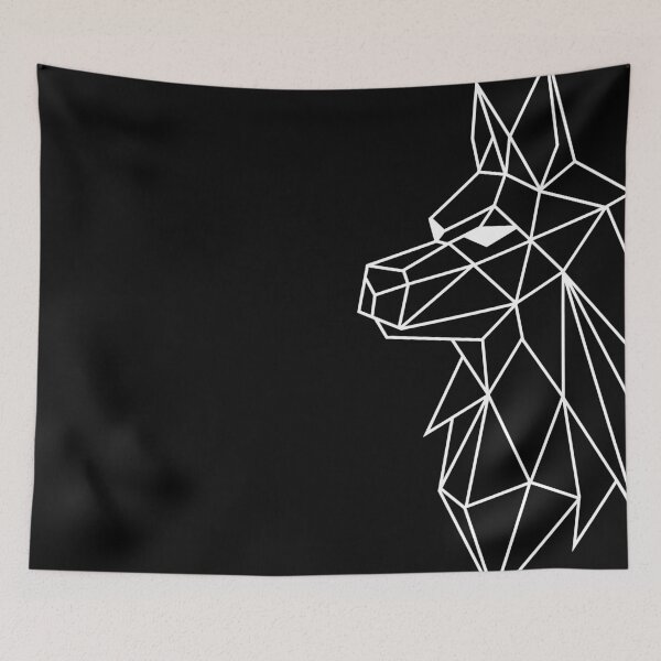 Item preview, Wild Geometric Splash No.7: Geometric Wolf (White) designed and sold by NO BEAVER NO PUNK.