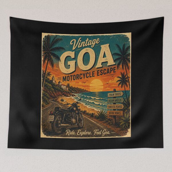Item preview, Vintage Goa Motorcycle Escape Retro Travel Shirt | Goa Beach Road Trip Motorcycle Adventure Design designed and sold by Globalcitytees.