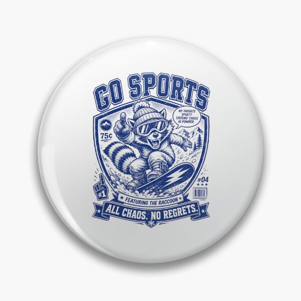 Item preview, Go Sports Raccoon Snowboarding Retro Blue Comic Animal designed and sold by JerdbordinShop.