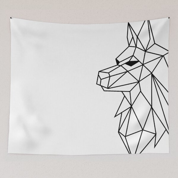 Item preview, Wild Geometric Splash No.8 Geometric Wolf (Black) designed and sold by NO BEAVER NO PUNK.