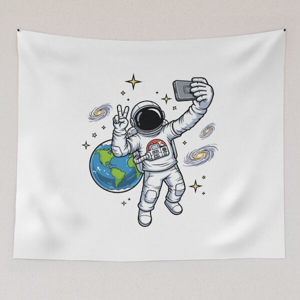 Item preview, Funny Astronaut Selfie in Space - Peace Sign designed and sold by PixelCatalyst.