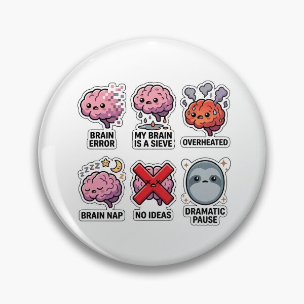 Item preview, Kawaii Brain Fade Sticker Pack - Cute Burnout & Stress Puns designed and sold by SimpleP.