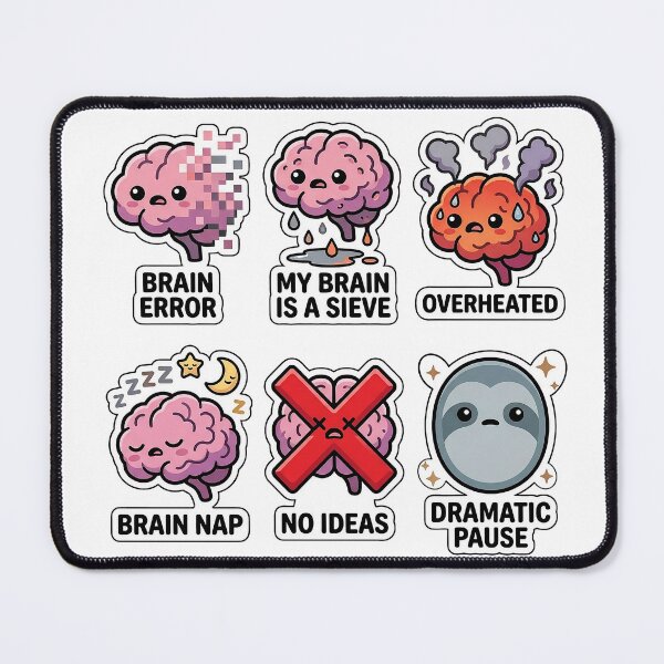 Item preview, Kawaii Brain Fade Sticker Pack - Cute Burnout & Stress Puns designed and sold by SimpleP.