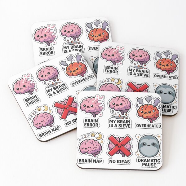 Item preview, Kawaii Brain Fade Sticker Pack - Cute Burnout & Stress Puns designed and sold by SimpleP.
