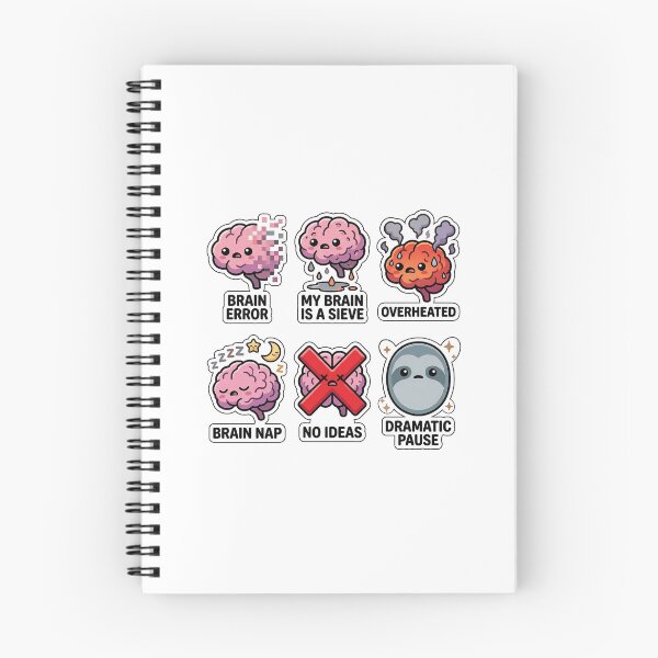 Item preview, Kawaii Brain Fade Sticker Pack - Cute Burnout & Stress Puns designed and sold by SimpleP.