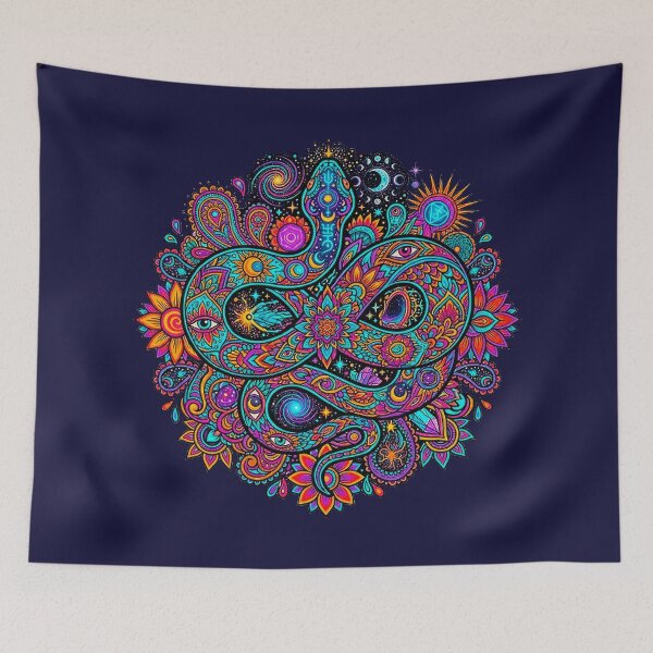 Item preview, Psychedelic Cosmic Snake Mandala Celestial Esoteric Trippy Art designed and sold by MT-Hub | Cute Aesthetic Art, Stickers & Phone Cases.