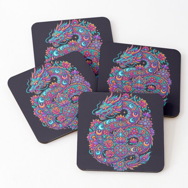 Item preview, Psychedelic Japanese Dragon Lotus Mandala Celestial Trippy Art designed and sold by MT-Hub | Cute Aesthetic Art, Stickers & Phone Cases.