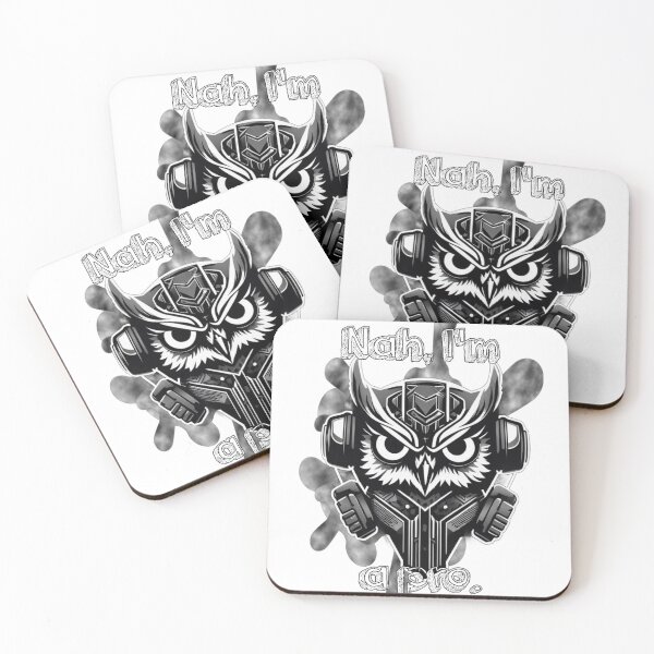 Item preview, Nah Im A Pro Funny Gamer Owl Cyberpunk Mecha designed and sold by Animalloveus.