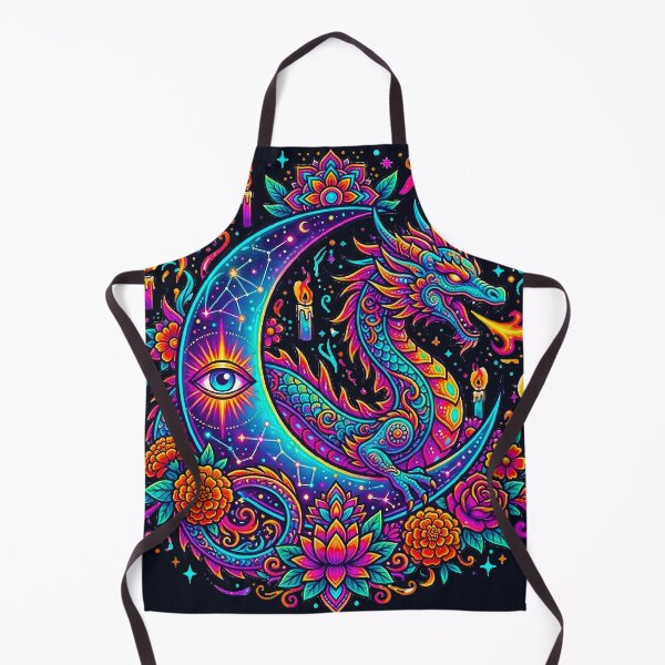 Item preview, Psychedelic Cosmic Dragon Crescent Moon Witchy Mandala Art designed and sold by MT-Hub | Cute Aesthetic Art, Stickers & Phone Cases.