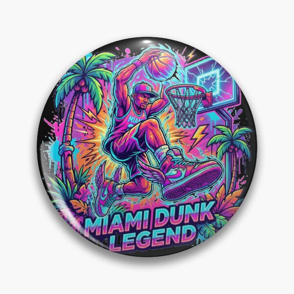 Item preview, Miami Dunk Legend – Neon Street Art Basketball Pop Art Design designed and sold by PLUSHIWORLDtm.