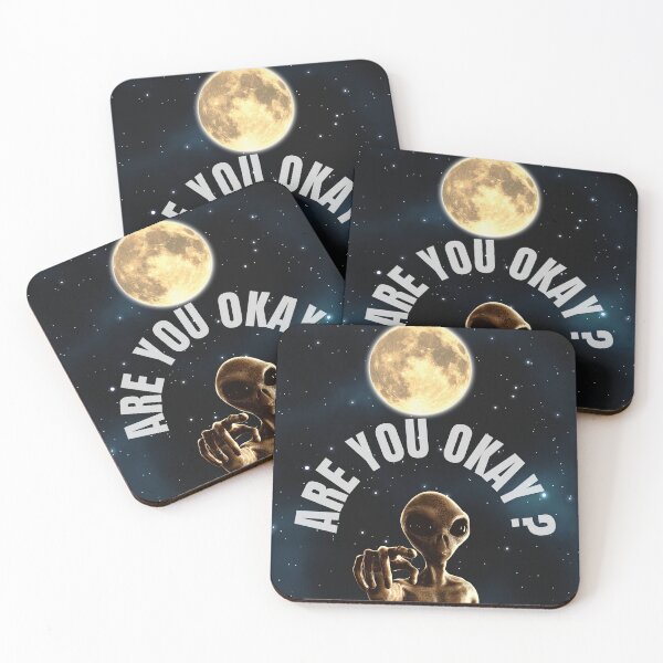 Item preview, funny alien Meme Are You Okay in outer space  designed and sold by FahdSpaceArt.