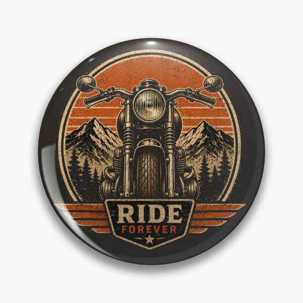 Item preview, Ride Forever – Vintage Motorcycle Heritage Badge designed and sold by JustResultsCo.