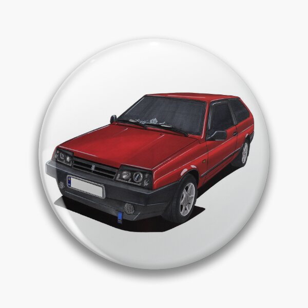 Item preview, Exclusive drawing modified Soviet Republic car red JDM style VAZ-2108 Lada Samara with 4 cylinder turbo engine designed and sold by Cars23.