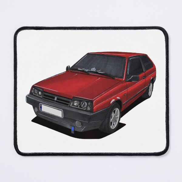 Item preview, Exclusive drawing modified Soviet Republic car red JDM style VAZ-2108 Lada Samara with 4 cylinder turbo engine designed and sold by Cars23.