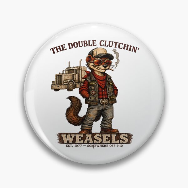 Item preview, The Double Clutchin Weasels Funny Trucker Mascot Vintage Semi Truck Design designed and sold by NgumohaLanke.