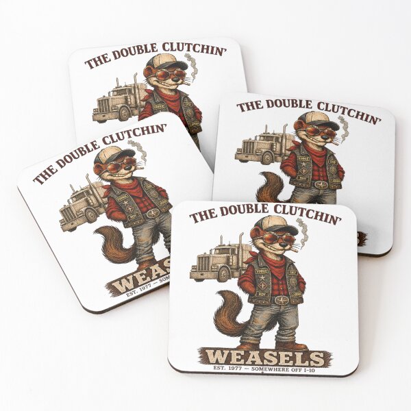 Item preview, The Double Clutchin Weasels Funny Trucker Mascot Vintage Semi Truck Design designed and sold by NgumohaLanke.