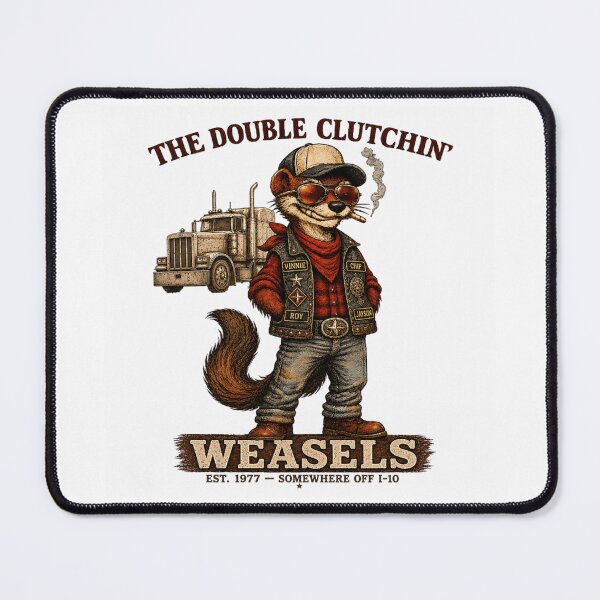 Item preview, The Double Clutchin Weasels Funny Trucker Mascot Vintage Semi Truck Design designed and sold by NgumohaLanke.