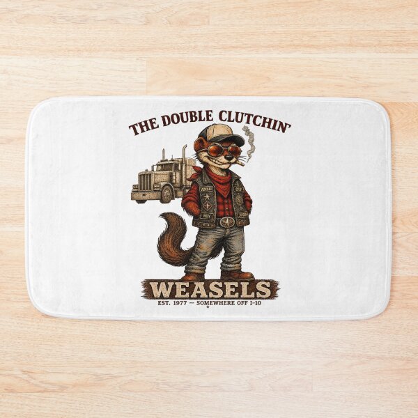 Item preview, The Double Clutchin Weasels Funny Trucker Mascot Vintage Semi Truck Design designed and sold by NgumohaLanke.