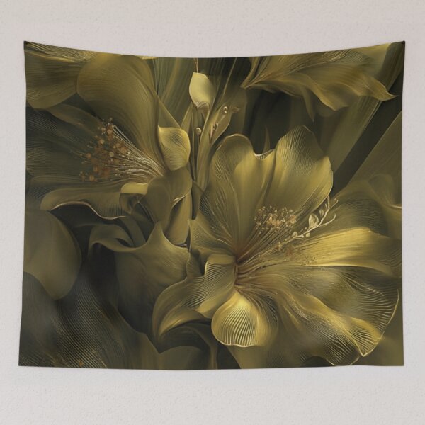 Item preview, Luxurious Botanical Art - Golden Botanical Symphony - Elegant Luxury Floral Art designed and sold by MiraLumeStudio.