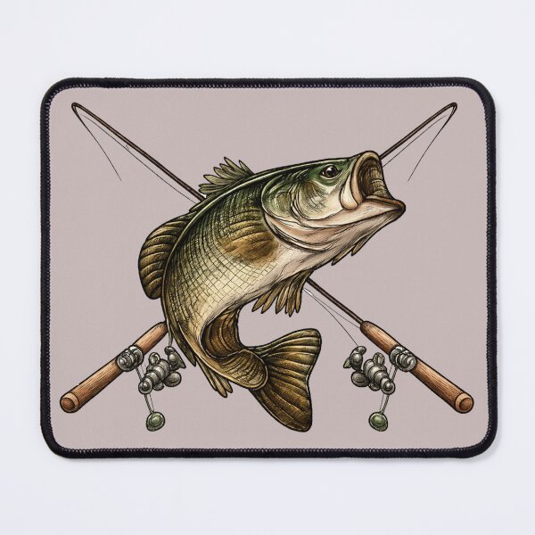 Item preview, Fisherman Art for Bass Fishing Lovers designed and sold by Art Beyond The Brush.