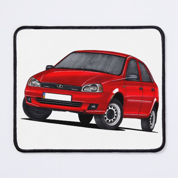 Item preview, Exclusive drawing classic Soviet Republic car red VAZ-1118 Lada Kalina Sedan with 4 cylinder turbo engine designed and sold by Cars23.