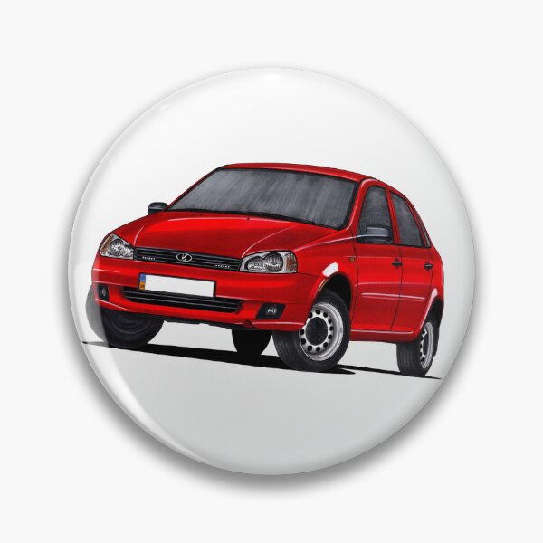 Item preview, Exclusive drawing classic Soviet Republic car red VAZ-1118 Lada Kalina Sedan with 4 cylinder turbo engine designed and sold by Cars23.