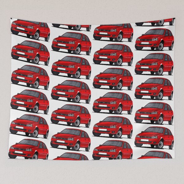 Item preview, Exclusive drawing classic Soviet Republic car red VAZ-1118 Lada Kalina Sedan with 4 cylinder turbo engine designed and sold by Cars23.
