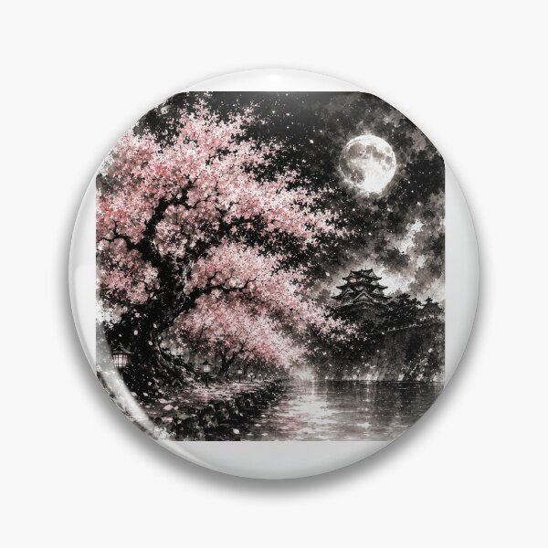 Item preview, CHERRY BLOSSOMS AND THE CASTLE - Moonlit Elegance designed and sold by KOSHIN-NO-KAZE.