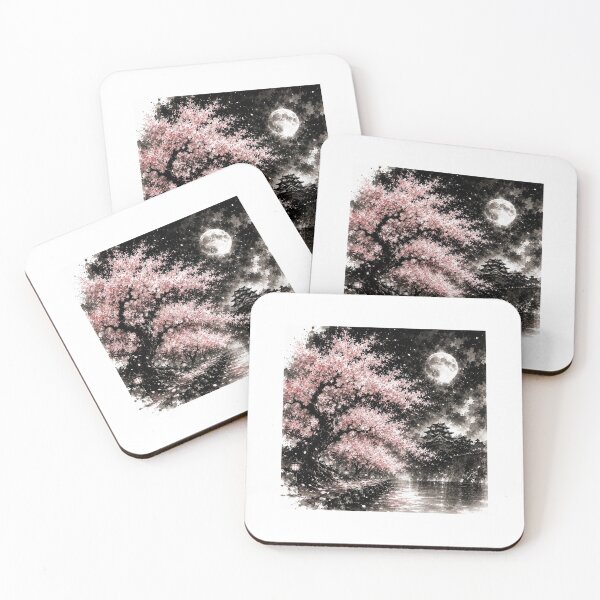 Item preview, CHERRY BLOSSOMS AND THE CASTLE - Moonlit Elegance designed and sold by KOSHIN-NO-KAZE.