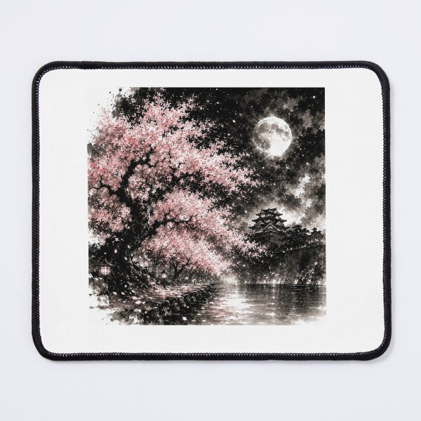 Item preview, CHERRY BLOSSOMS AND THE CASTLE - Moonlit Elegance designed and sold by KOSHIN-NO-KAZE.