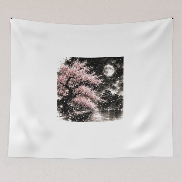 Item preview, CHERRY BLOSSOMS AND THE CASTLE - Moonlit Elegance designed and sold by KOSHIN-NO-KAZE.