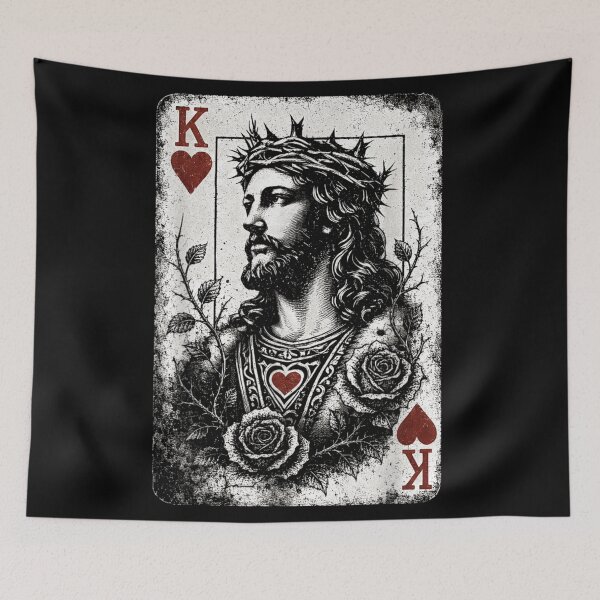 Item preview, Vintage King Of Hearts Jesus Christ Crown Of Thorns Playing Card designed and sold by NgumohaLanke.
