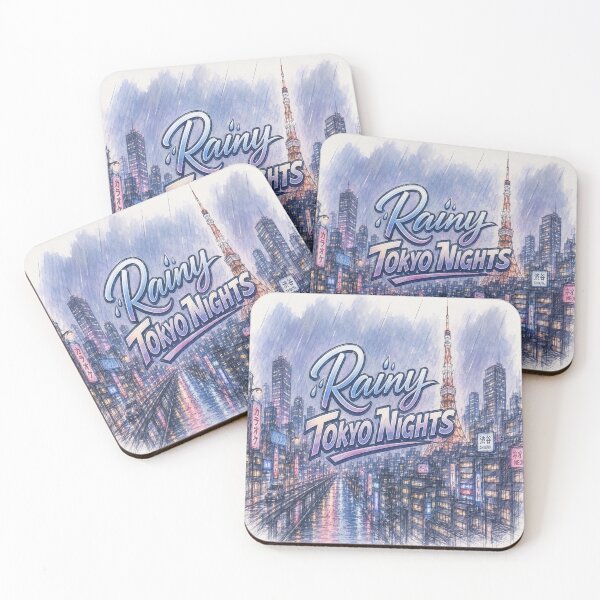 Item preview, Rainy Tokyo Nights – Aesthetic Japanese Cityscape Design designed and sold by HorizonTrail.