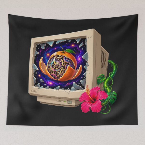 Item preview, Surreal Cosmic Bloom Vintage Tech Art designed and sold by MarVan-Prints.