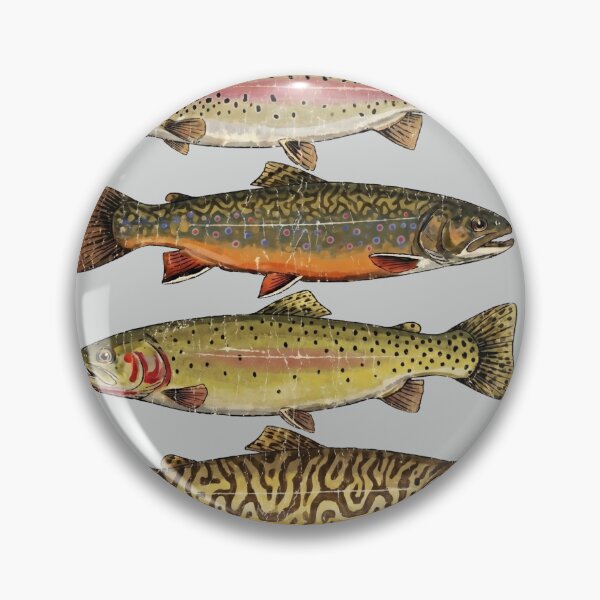 Item preview, Vintage Trout Species Fishing Art Angler Gift Illustration designed and sold by WormJ.