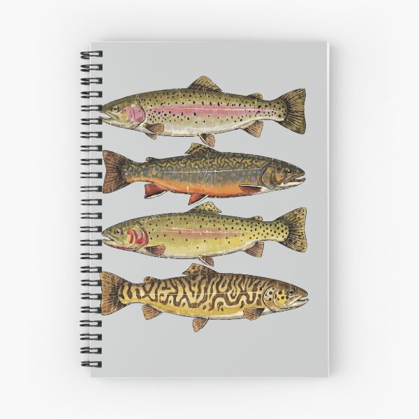 Item preview, Vintage Trout Species Fishing Art Angler Gift Illustration designed and sold by WormJ.