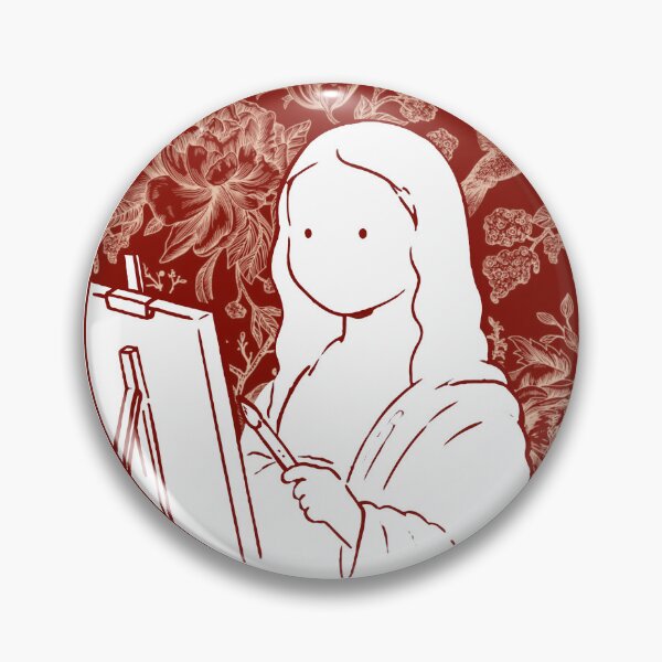 Item preview, Mona Lisa Cute Illustration In Red designed and sold by FarieArt.