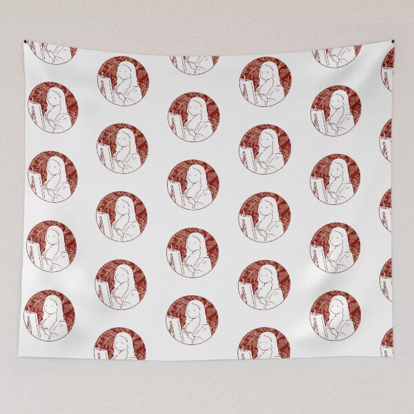 Item preview, Mona Lisa Cute Illustration In Red designed and sold by FarieArt.